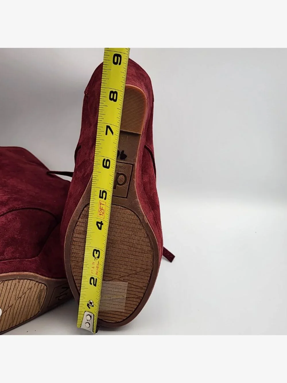Y2K Maroon Velvet Wedge Booties | Women's 6